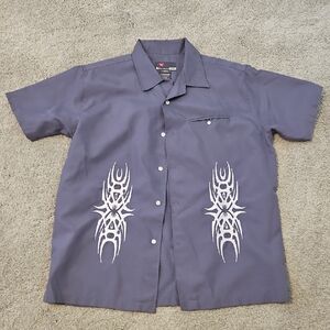 Men's Casual Button Down Shirt with Tribal Design